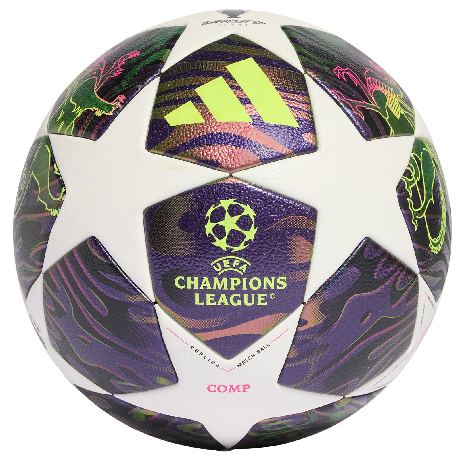 adidas UCL 25/26 Competition Final Soccer Ball (Dark Purple/White/Solar Yellow)