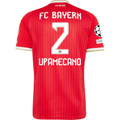 adidas Mens Bayern Munich Dayot Upamecano Home Jersey w/ Champions League Patches 26/27 (Red)