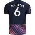 Nike Mens Tottenham Hotspur Jan Paul van Hecke Away Jersey w/ EPL + No Room For Racism Patches 26/27 (Obsidan/White)