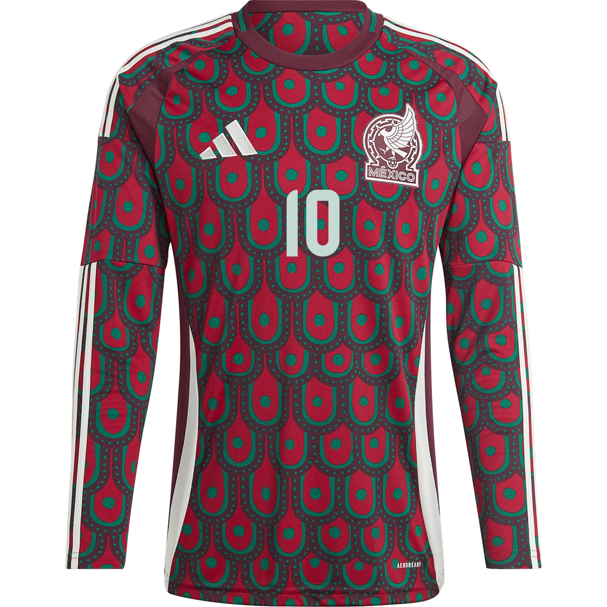 adidas Mens Mexico Alexis Vega Home Long Sleeve Jersey 24/25 (Multicolor)