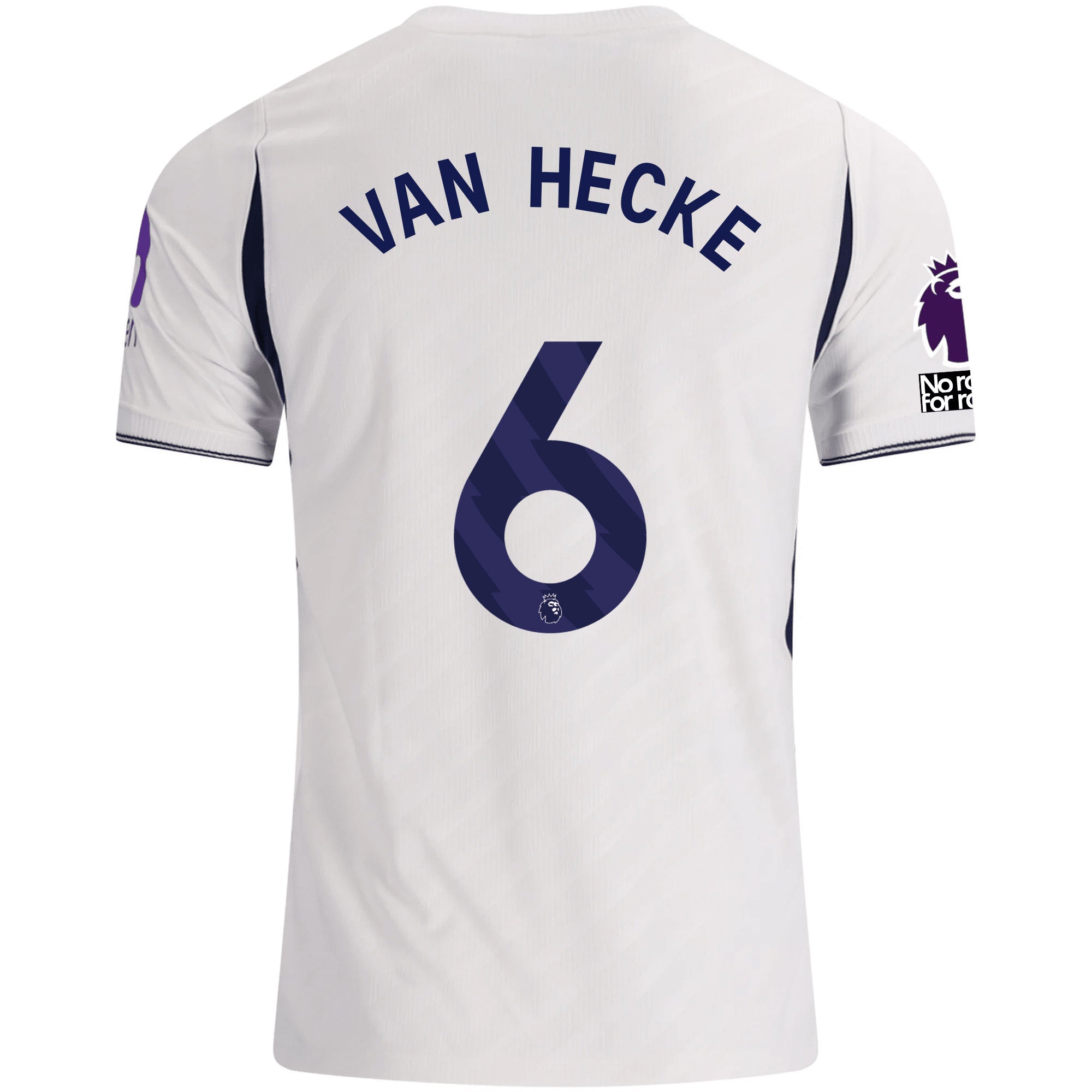 Nike Mens Tottenham Hotspur Jan Paul van Hecke Home Jersey w/ EPL + No Room For Racism 26/27 (White)