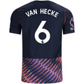 Nike Mens Tottenham Hotspur Jan Paul van Hecke Away Jersey w/ EPL + No Room For Racism Patches 26/27 (Obsidan/White)