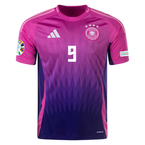adidas Germany Timo Werner Away Jersey w/ Euro 2024 Patches 24/25 (Semi Lucid Fuchsia/Purple)