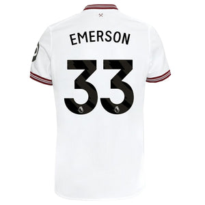 Umbro West Ham Emerson Away Jersey w/ EPL + No Room For Racism Patches 23/24 (White)