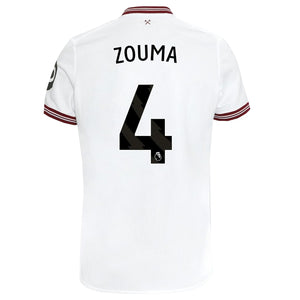 Umbro West Ham Zouma Away Jersey w/ EPL + No Room For Racism Patches 23/24 (White)
