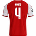 adidas Mens Arsenal Ben White Home Jersey w/ Champions League Patches 26/27 (Red)