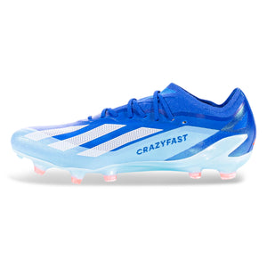 adidas X Crazyfast.1 Firm Ground Soccer Cleats (Bright Blue/Cloud White/Solar Red)