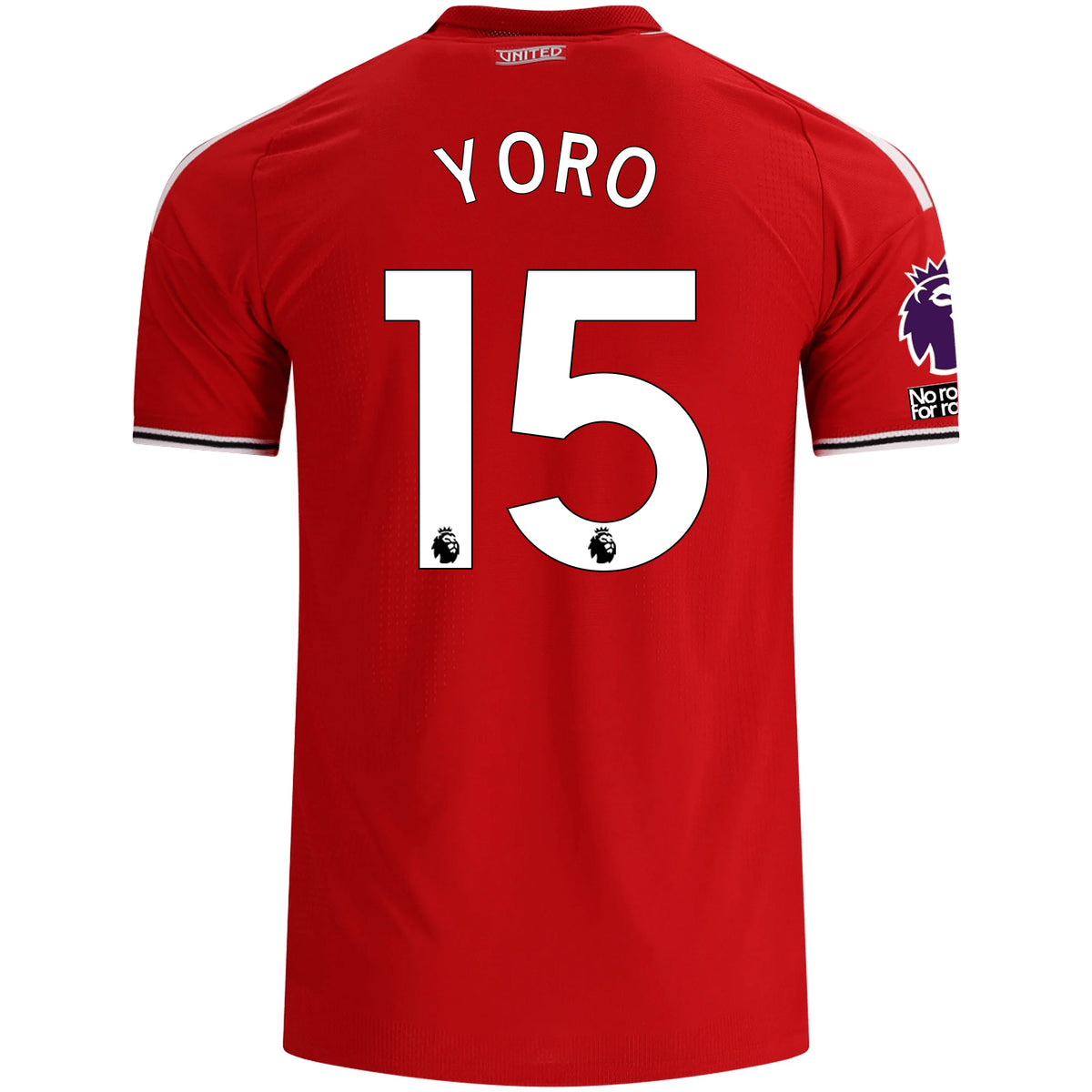 adidas Manchester United Authentic Leny Yoro Home Jersey w/ EPL + No Room For Racism Patches 26/27 (Red)