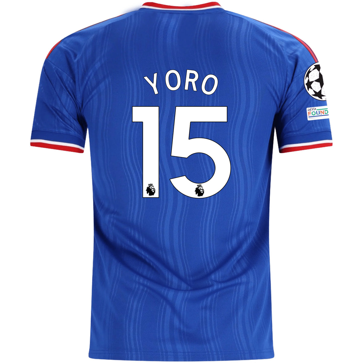 adidas Mens Manchester United Leny Yoro Away Jersey w/ Champions League Patches 26/27 (Blue)