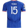 adidas Mens Manchester United Leny Yoro Away Jersey w/ Champions League Patches 26/27 (Blue)