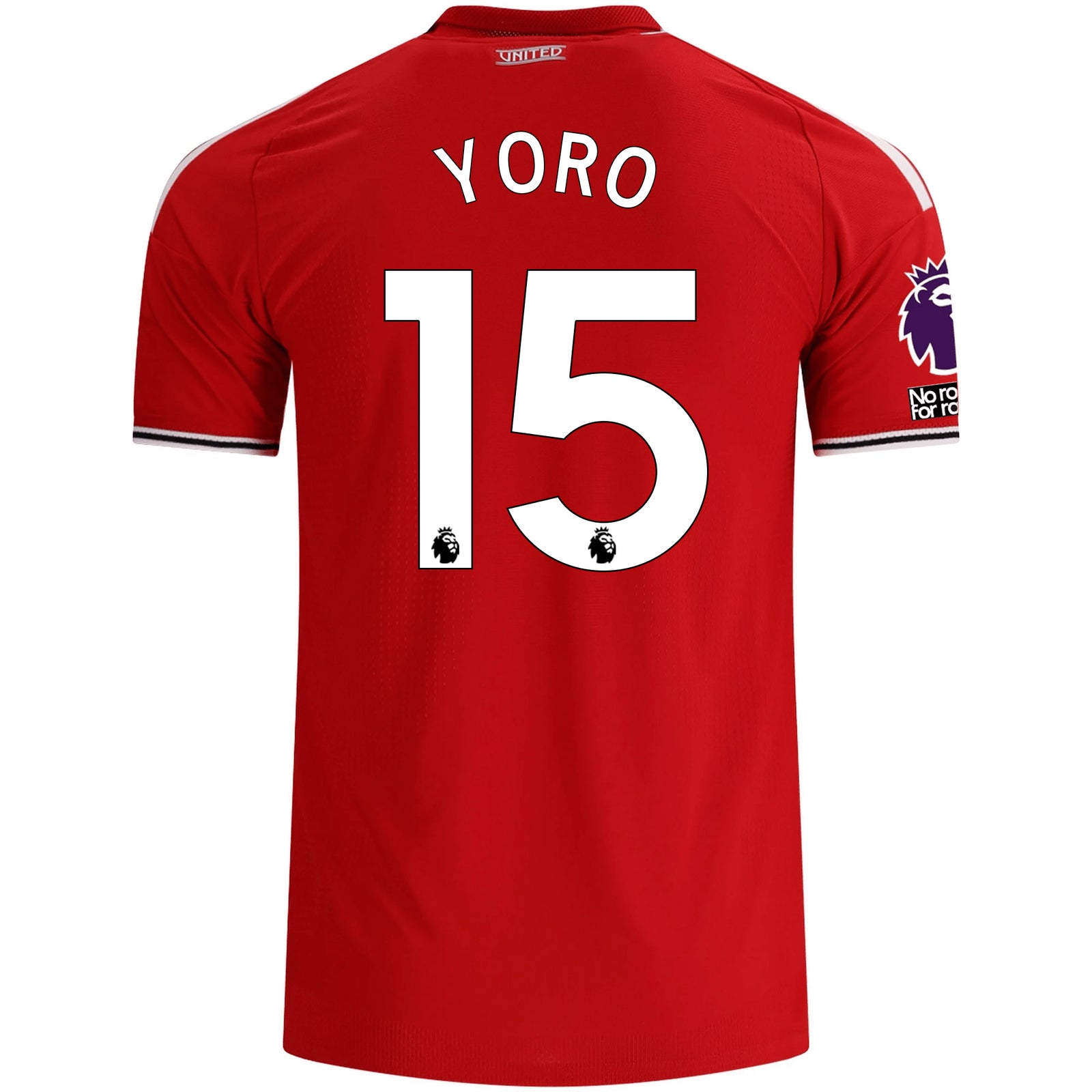 adidas Manchester United Authentic Leny Yoro Home Jersey w/ EPL + No Room For Racism Patches 26/27 (Red)