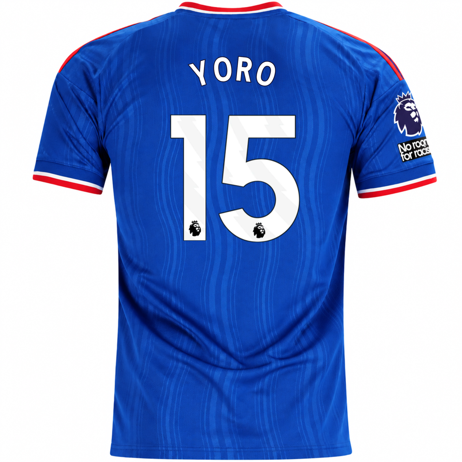 adidas Mens Manchester United Leny Yoro Away Jersey w/ EPL + No Room For Racism Patches 26/27 (Blue)