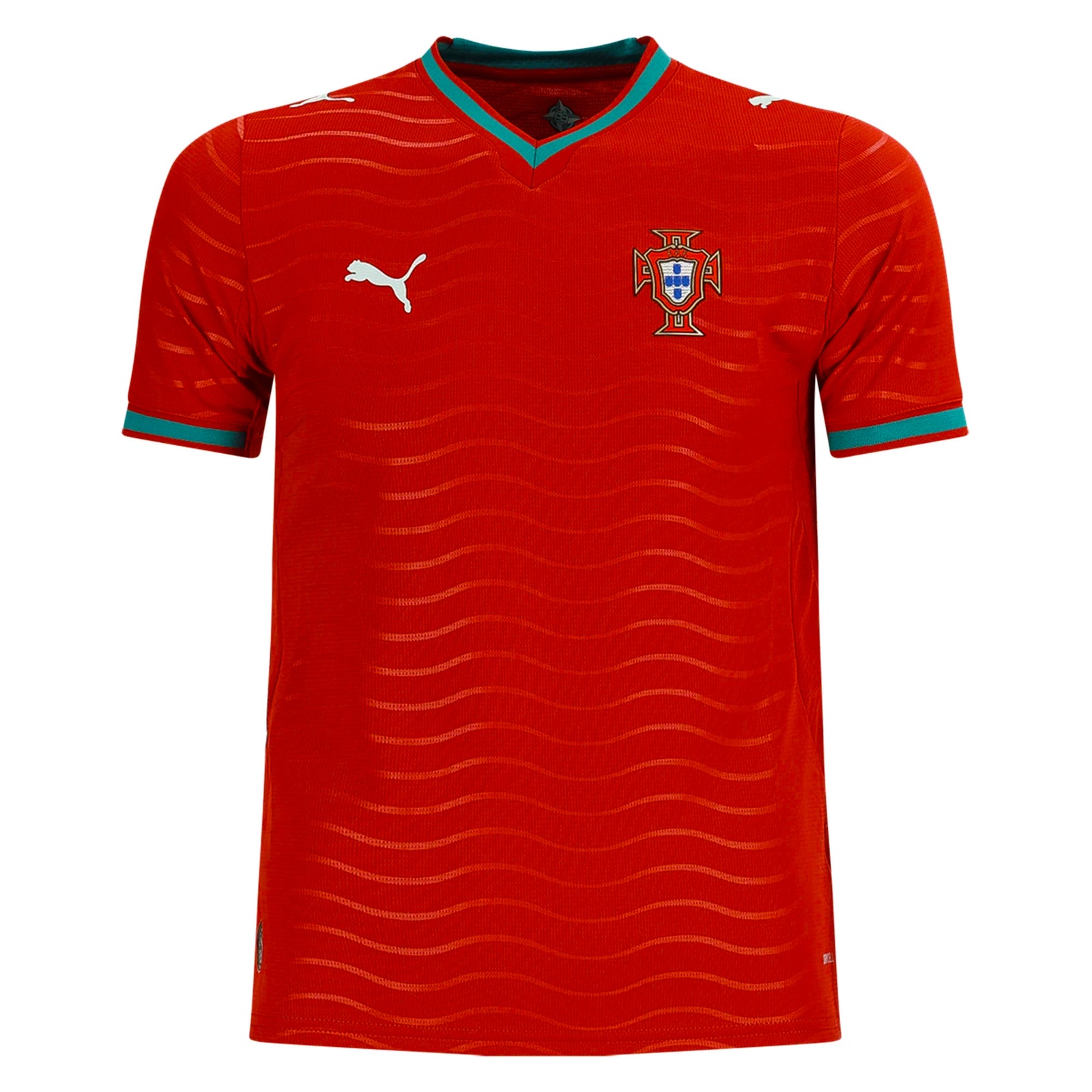 PUMA Youth Portugal World Cup Home Jersey 2026 (Club Red/Green Lagoon)