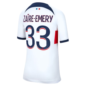 Nike Youth Paris Saint-Germain Zaire-Emery Away Jersey 23/24 (White/Midnight Navy)