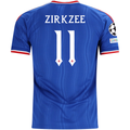 adidas Mens Manchester United Joshua Zirkzee Away Jersey w/ Champions League Patches 26/27 (Blue)