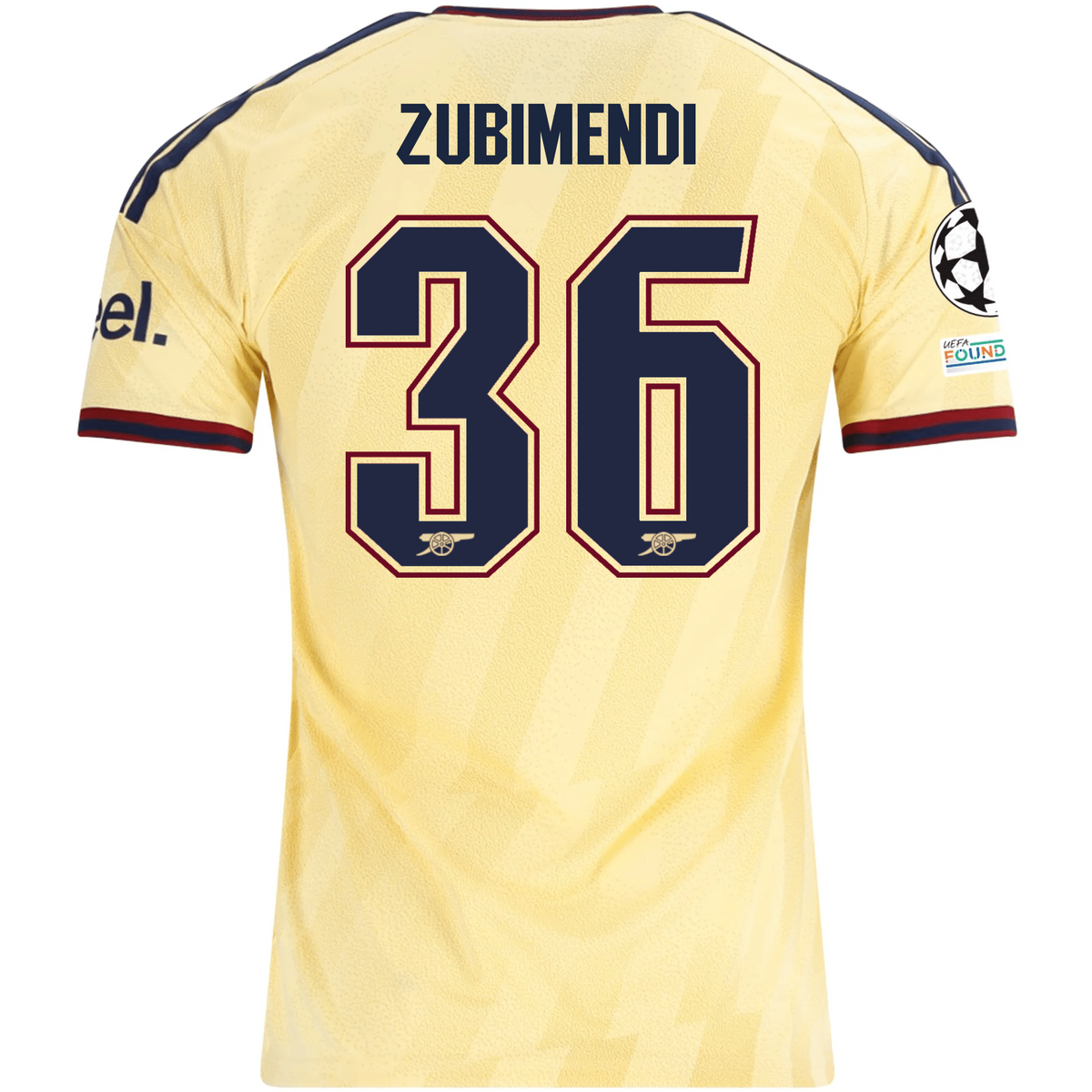 adidas Men's Arsenal FC Martín Zubimendi Third Jersey w/ Champions League Patches 26/27 (Yellow)