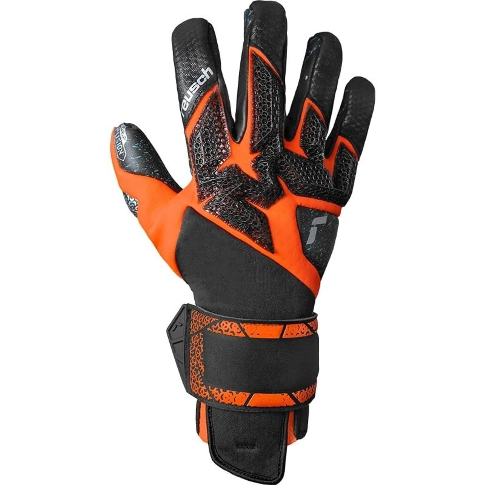Reusch Attrakt Fusion Carbon 3D Goalkeeper Gloves (Black/Shocking Orange)
