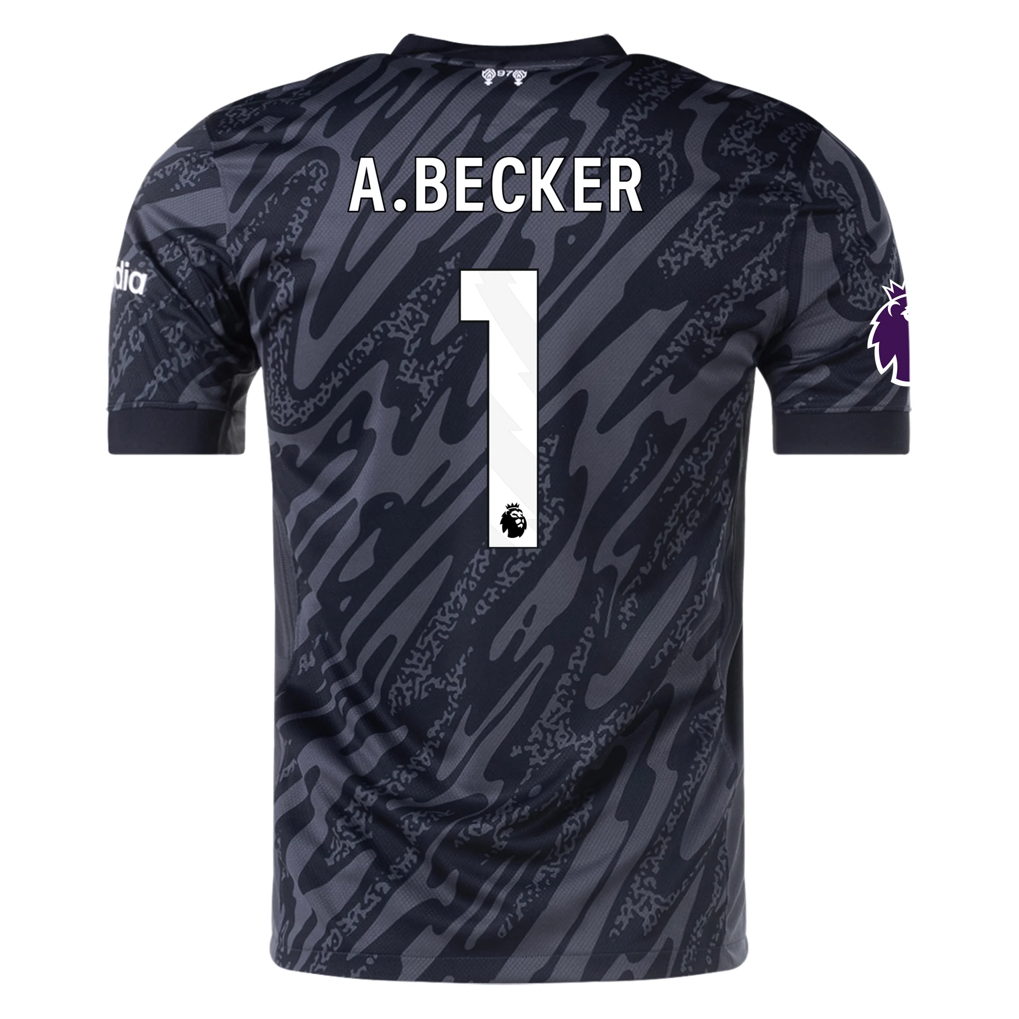 Becker Names Nike Liverpool Allison Becker Goalkeeper Jersey w/ EPL Patch 24/25 (An ...
