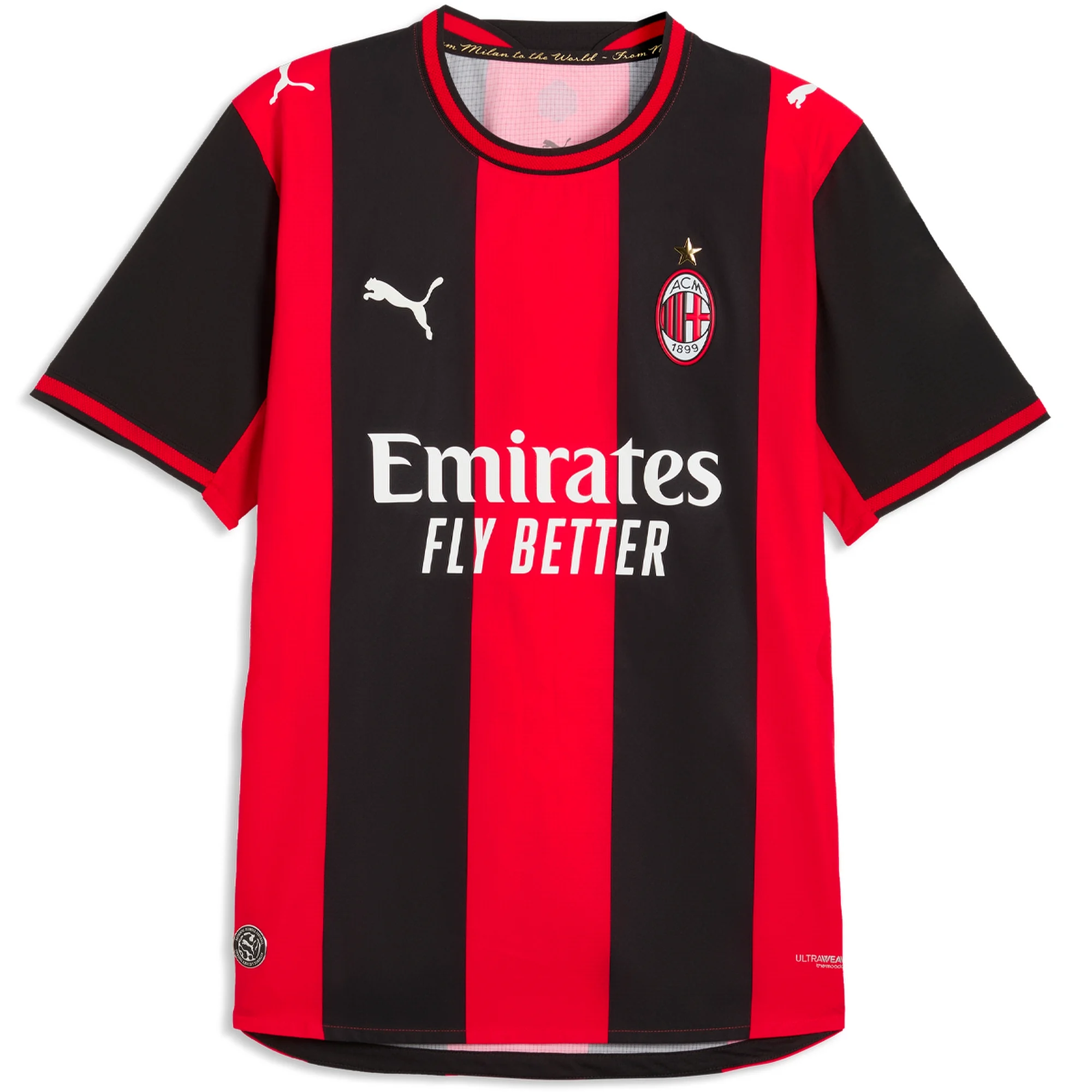 Puma Mens AC Milan Authentic Home Jersey 26/27 (Red/Black)