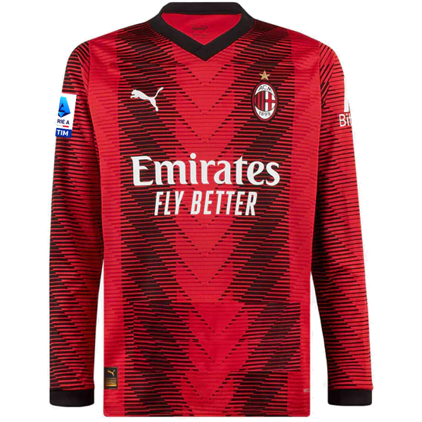 Puma AC Milan Christian Pulisic Long Sleeve Home Jersey w Serie A