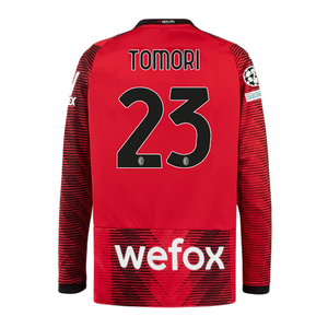 Puma AC Milan Fikayo Tomori Long Sleeve Home Jersey w/ Champions League Patches 23/24 (Red/Puma Black)