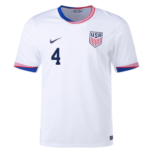 Nike United States Tyler Adams Home Jersey 24/25 (White)