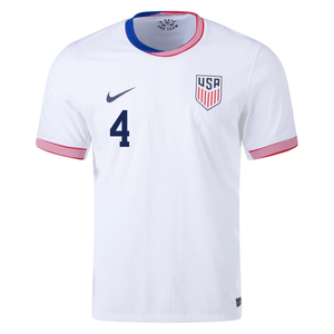 Nike Mens United States Authentic Tyler Adams Match Home Jersey 24/25 (White/Obsidian)