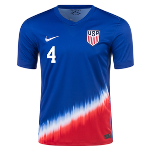 Nike Mens United States Tyler Adams Away Jersey 24/25 (Old Royal/Sport Red)