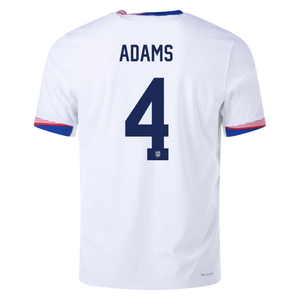 Nike Mens United States Authentic Tyler Adams Match Home Jersey 24/25 (White/Obsidian)