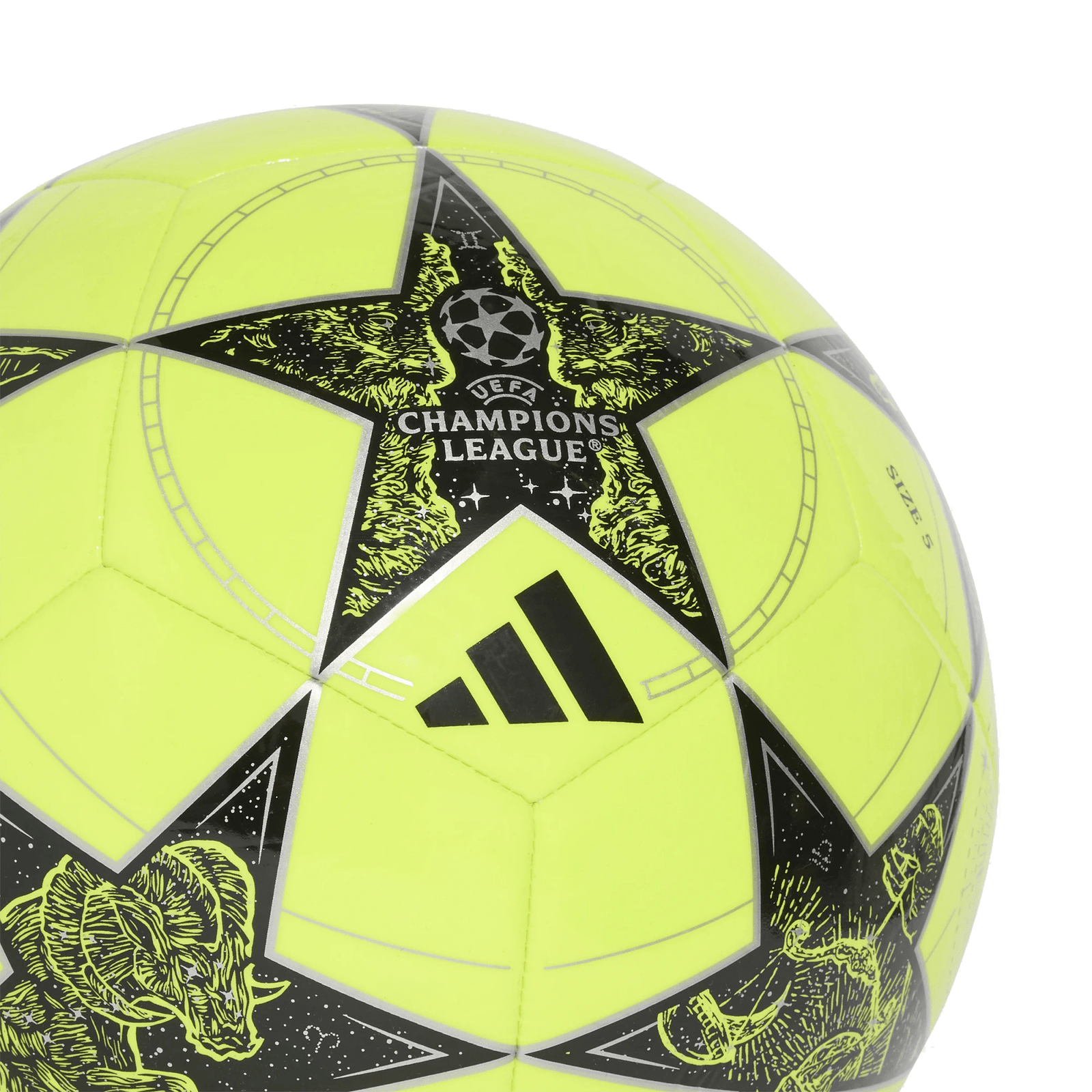 adidas 25/26 UCL Club Ball (Solar Yellow/Black/Silver Metallic) | SoccerWearhouse