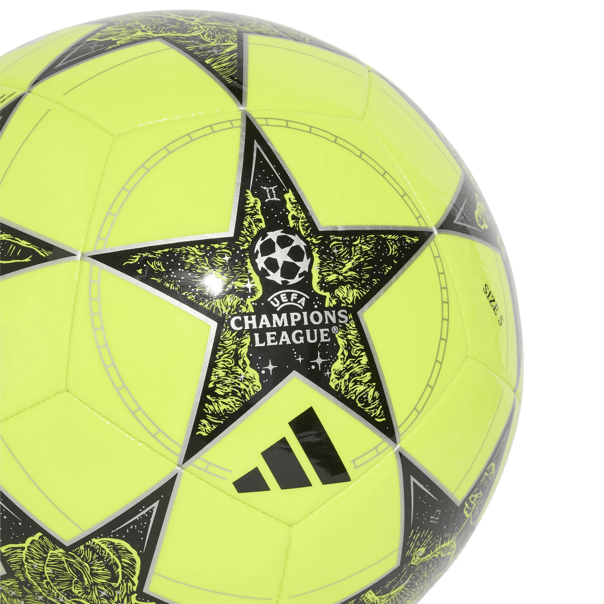 adidas 25/26 UCL Club Ball (Solar Yellow/Black/Silver Metallic) | SoccerWearhouse