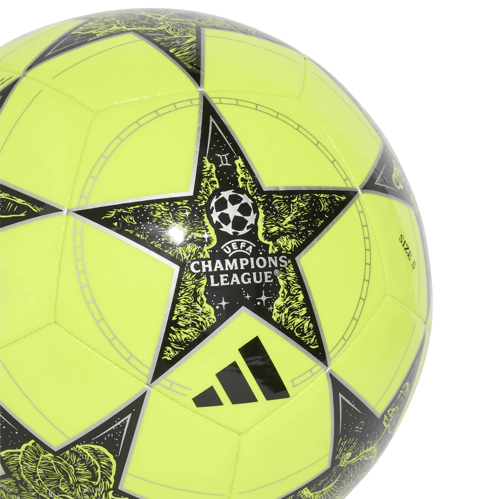 adidas 25/26 UCL Club Ball (Solar Yellow/Black/Silver Metallic) | SoccerWearhouse