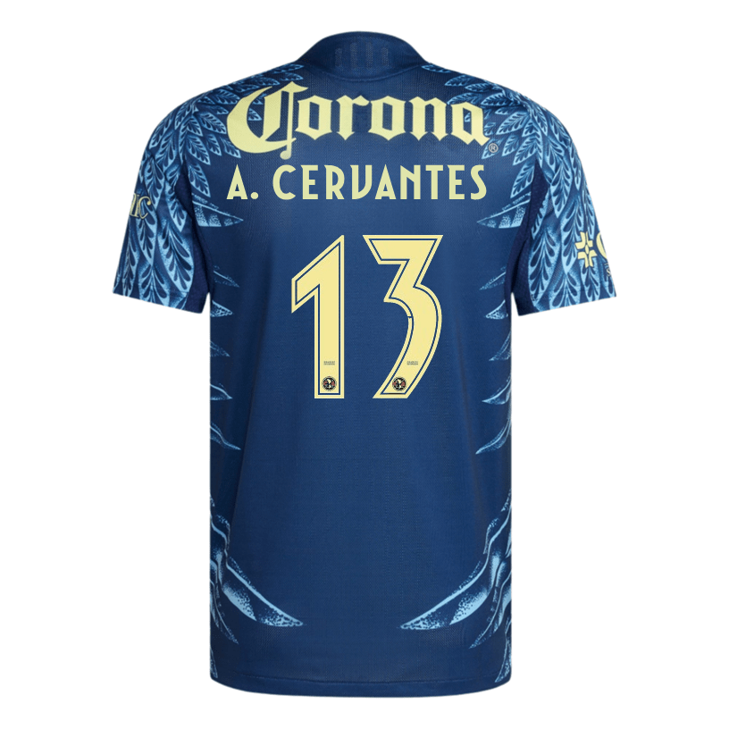 adidas A. Cervantes Men's Club América 25/26 Authentic Away Jersey (Blue) | SoccerWearhouse