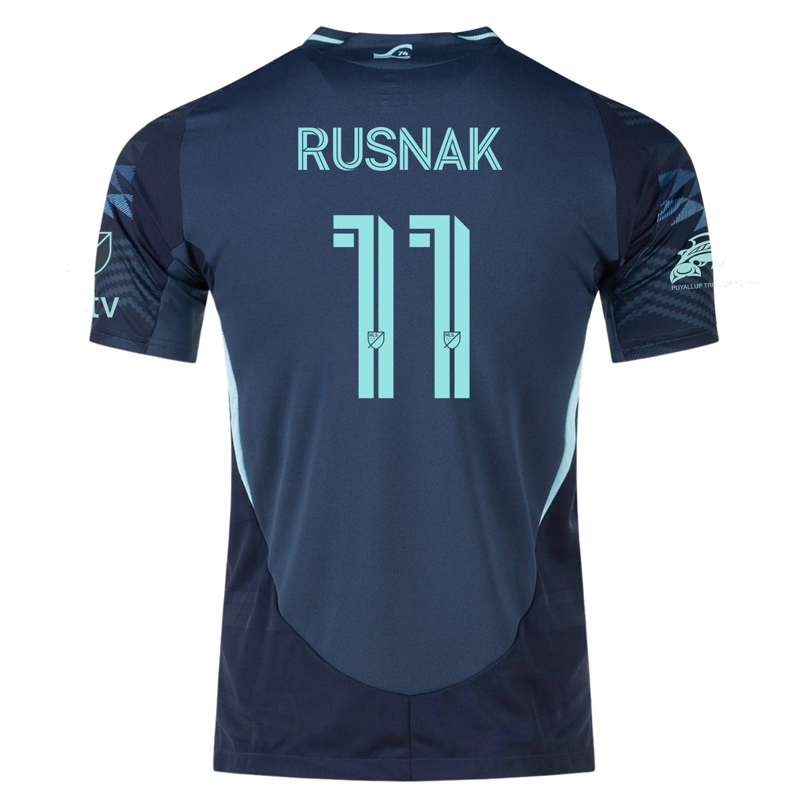 adidas Albert Rusnak Seattle Sounders Authentic Away Jersey 25/26 w/ MLS Patches & Sponsor (Aura Ink) | SoccerWearhouse
