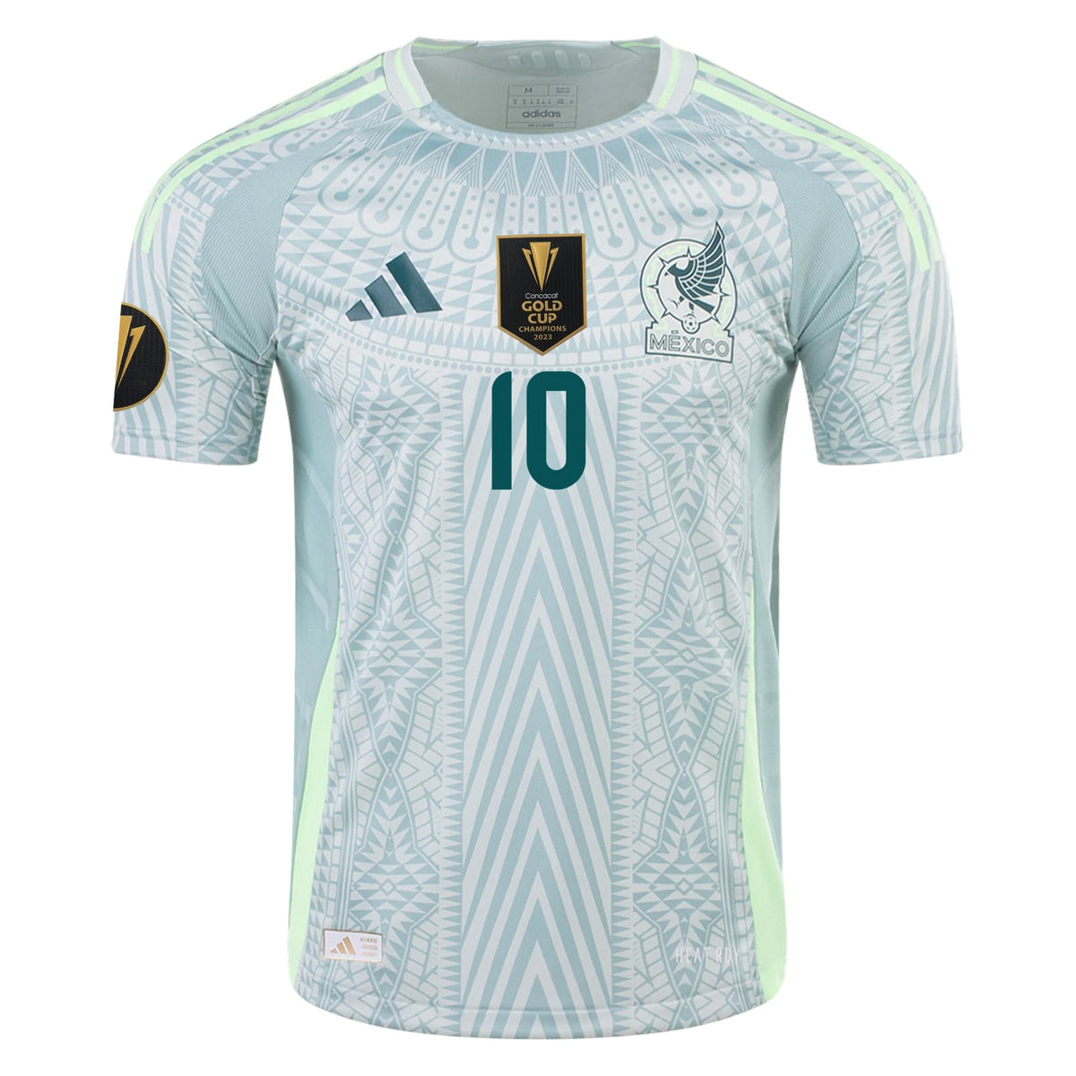 adidas Alexis Vega Mexico Authentic Away Jersey 24/25 w/ Gold Cup 2025 Patches (Linen Green) | SoccerWearhouse