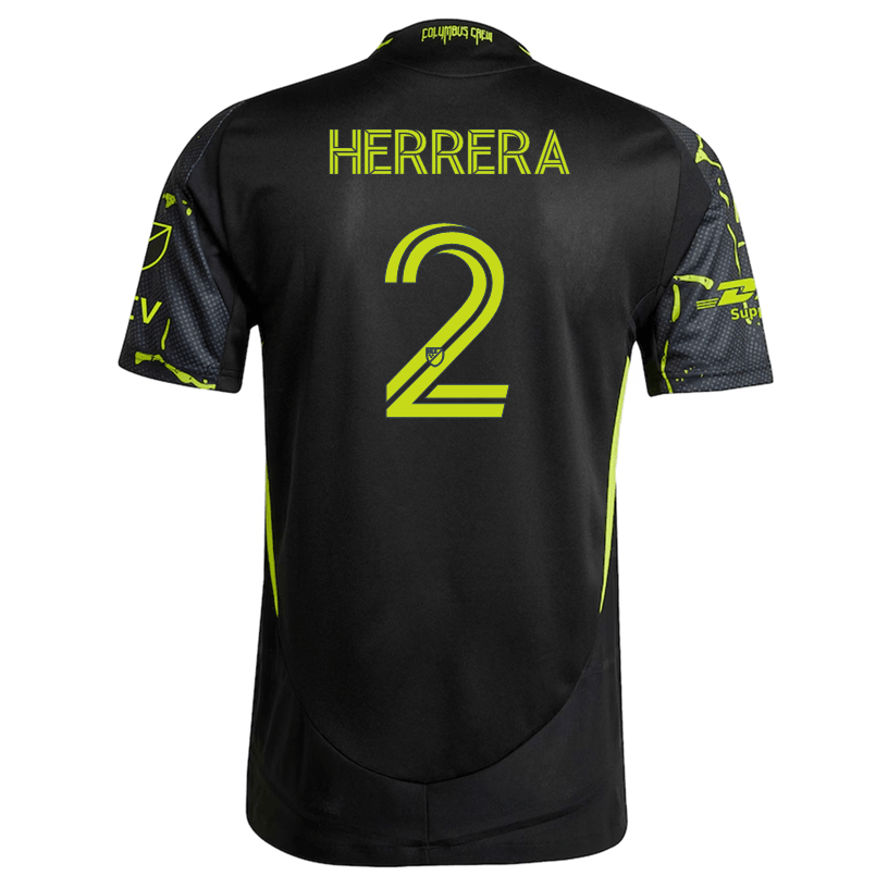 adidas Andrés Herrera Columbus Crew Authentic Away Jersey w/ MLS Patches 25/26 (Black/Yellow) | SoccerWearhouse
