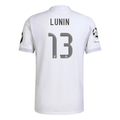 adidas Andriy Lunin Real Madrid 25/26 Home Jersey w/ Champions League Patches (White)