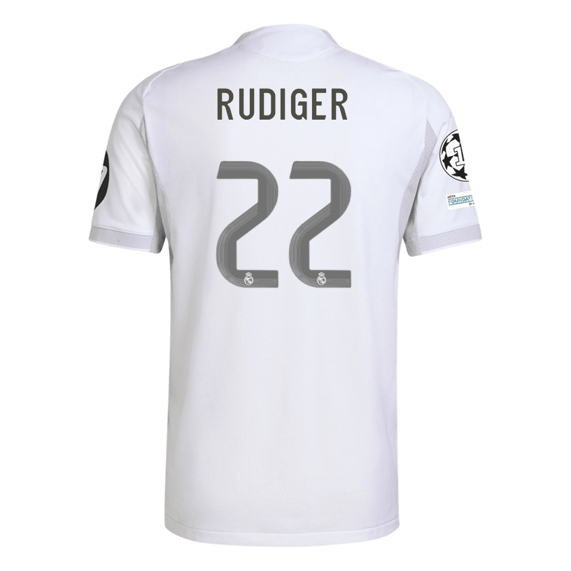 アディダス リアルマドリード RÜDIGER 22 M ホワイト シャツ adidas Antonio Rüdiger Real Madrid 25/26 Home Jersey w/ Champions Leag