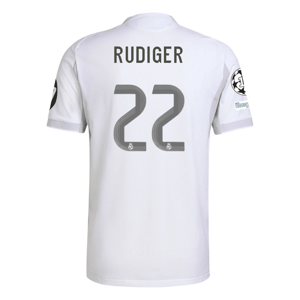 アディダス リアルマドリード RÜDIGER 22 M ホワイト シャツ adidas Antonio Rüdiger Real Madrid 25/26 Home Jersey w/ Champions Leag