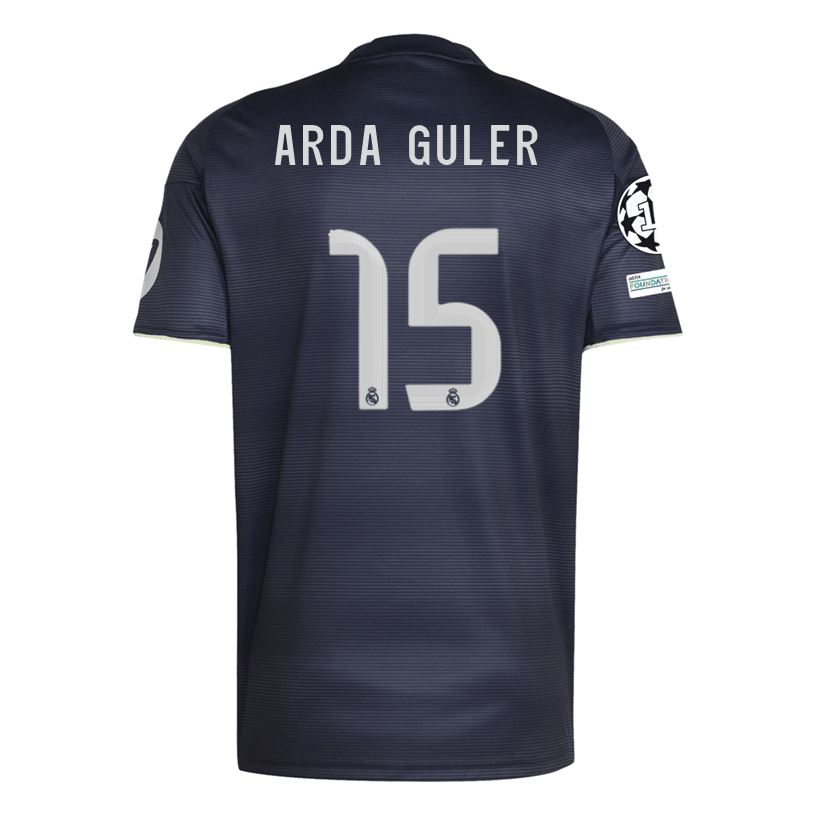 adidas Arda Güler Real Madrid 25/26 Away Jersey w/ Champions League Patches (Legend Ink) | SoccerWearhouse