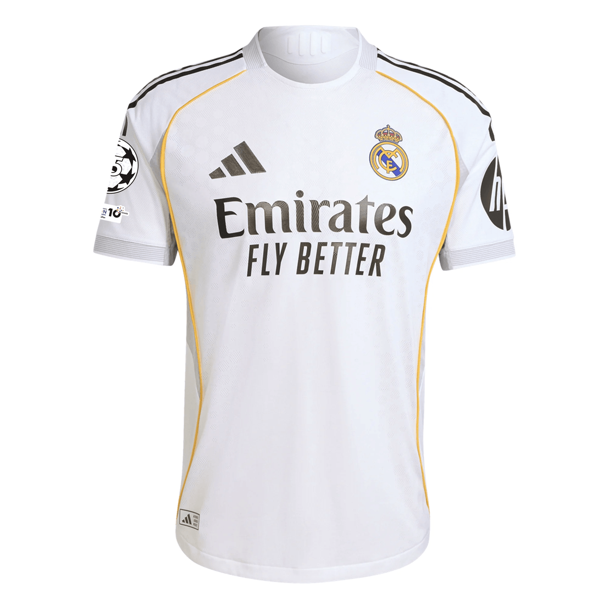 adidas Arda Guler Real Madrid Authentic Home Jersey 25/26 w/ Champions League Patches (White) | SoccerWearhouse