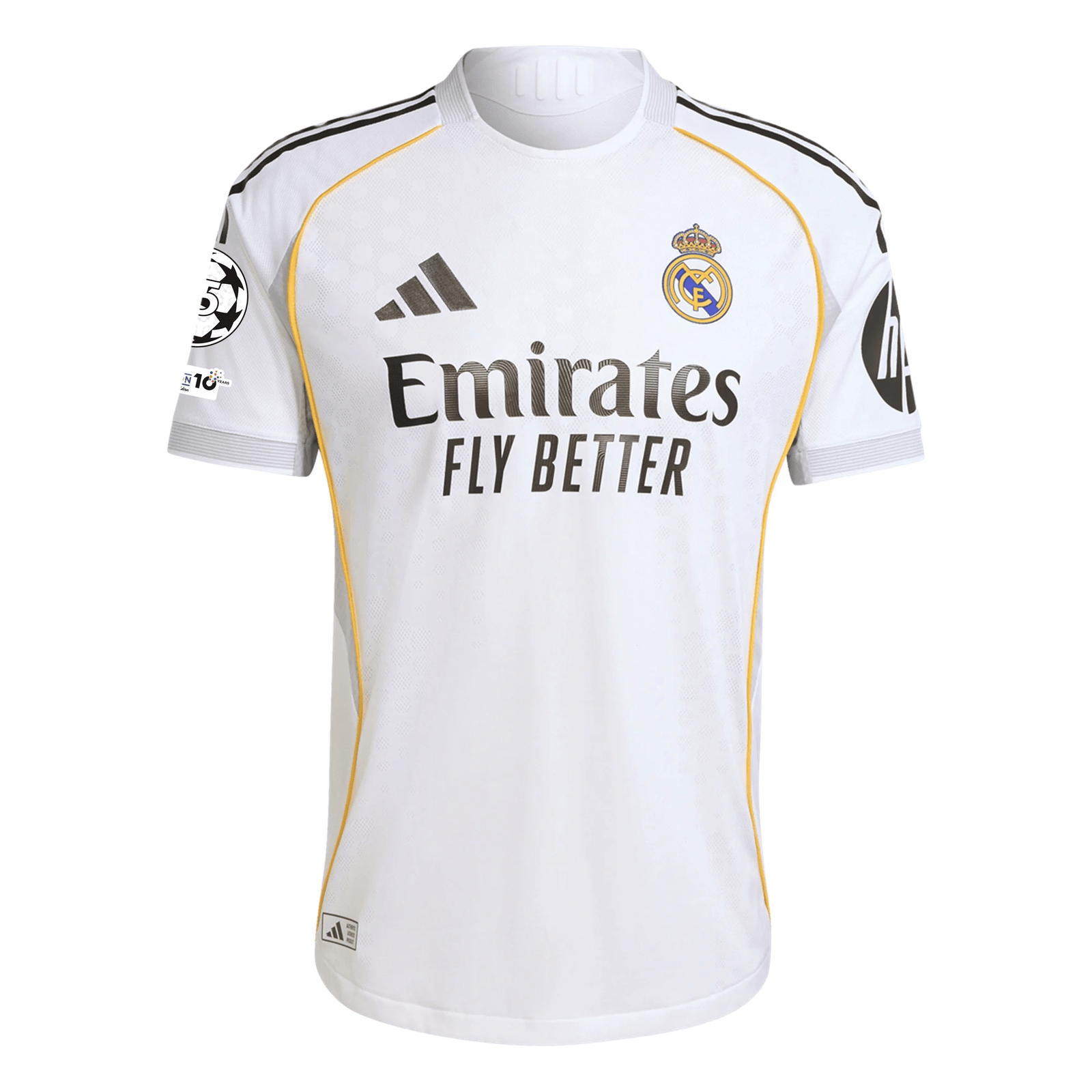 adidas Kylian Mbappe Real Madrid Authentic Home Jersey 25/26 w/ Champions League Patches (White) | SoccerWearhouse