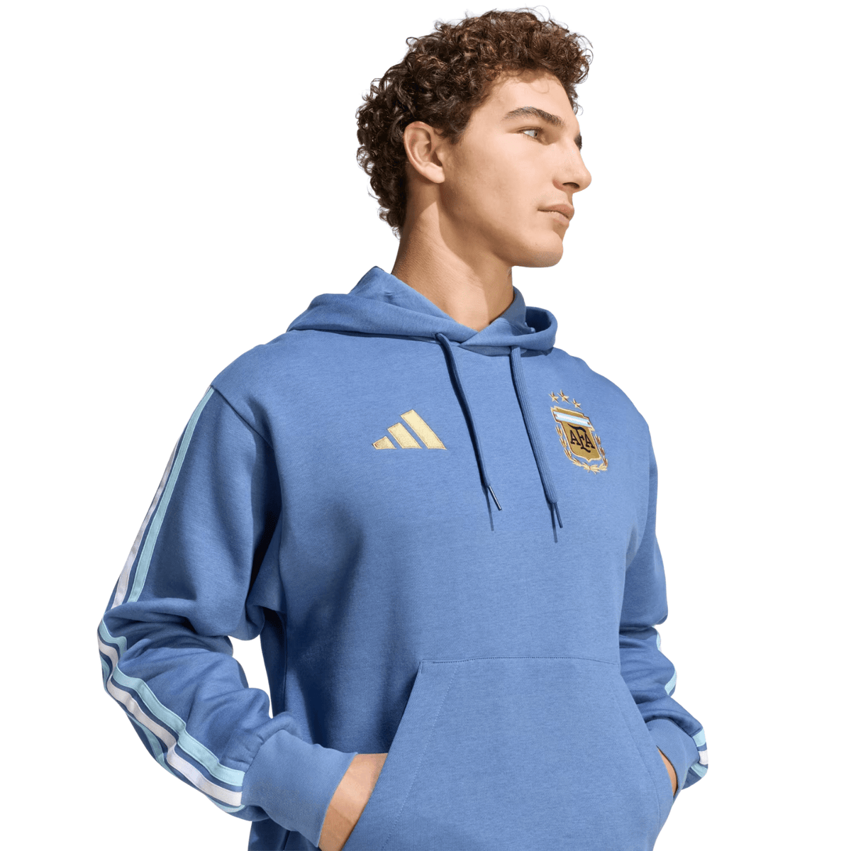adidas Argentina 2026 DNA Fleece Hoodie (Crew Blue) | SoccerWearhouse