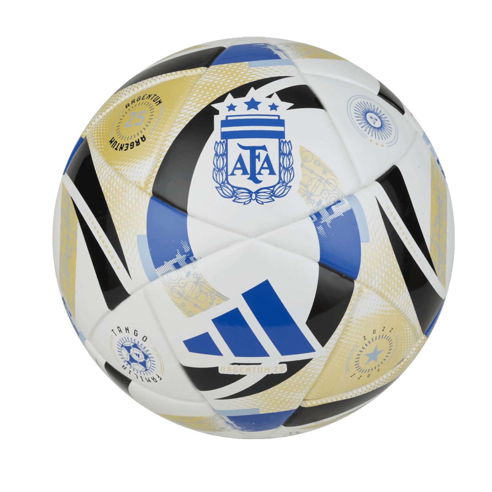 adidas Argentina Mini Ball 2025 (White/Gold/Blue) | SoccerWearhouse