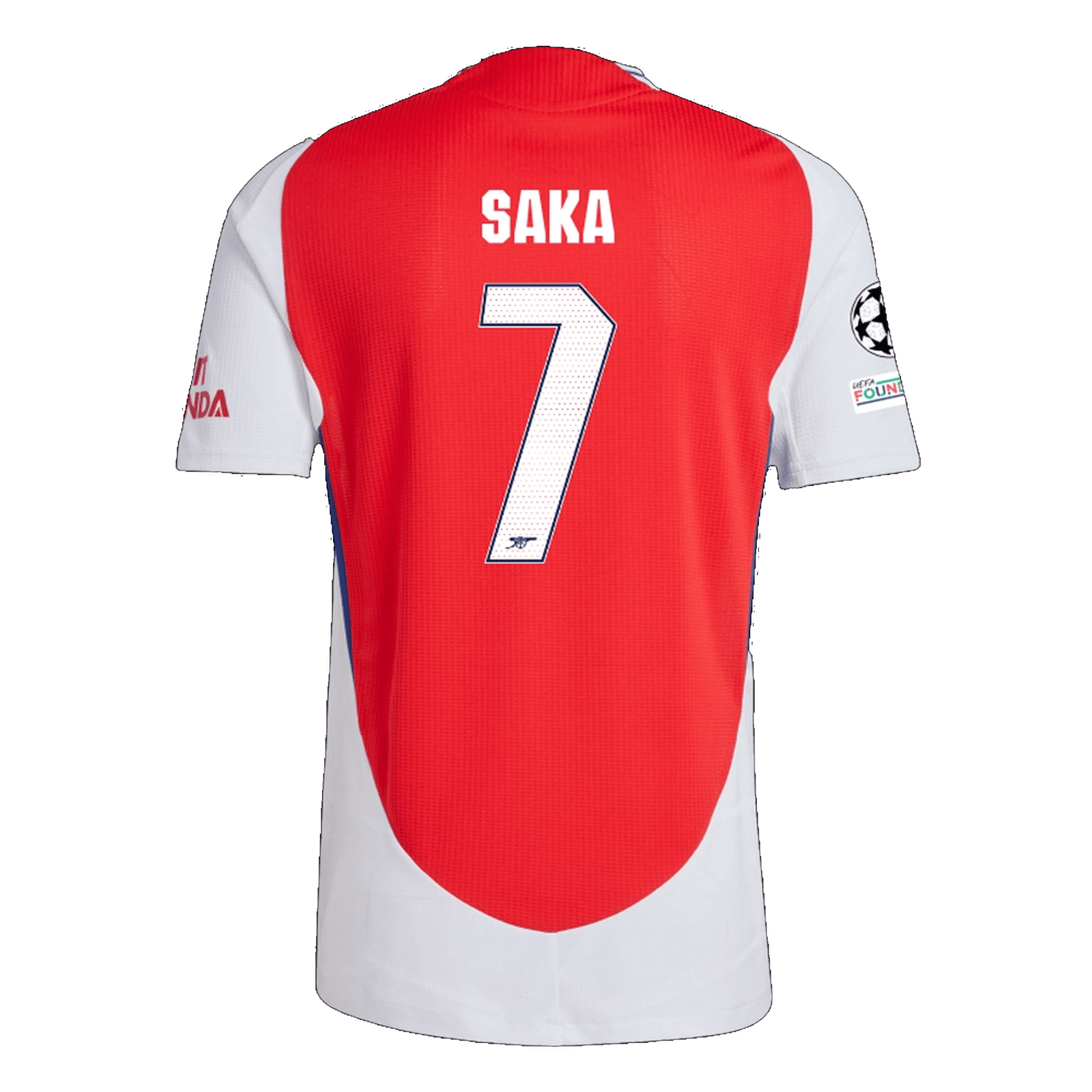 adidas Arsenal Authentic Bukayo Saka Home Jersey w/ Champions League Patches 24/25 (Better Scarlet/White) | SoccerWearhouse