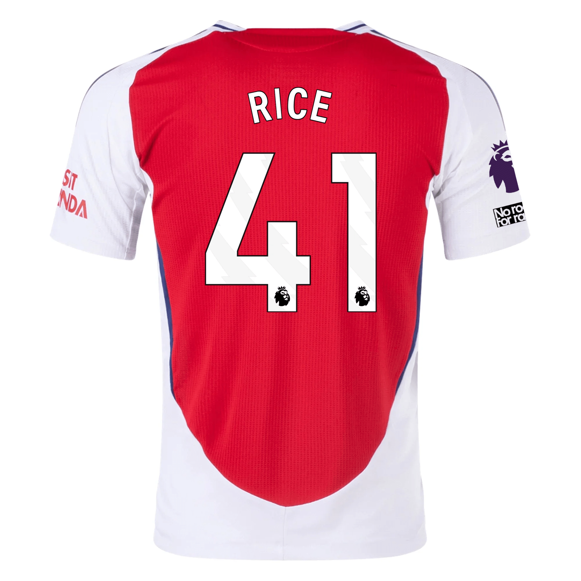 adidas Arsenal Authentic Declan Rice Home Jersey w/ EPL + No Room For