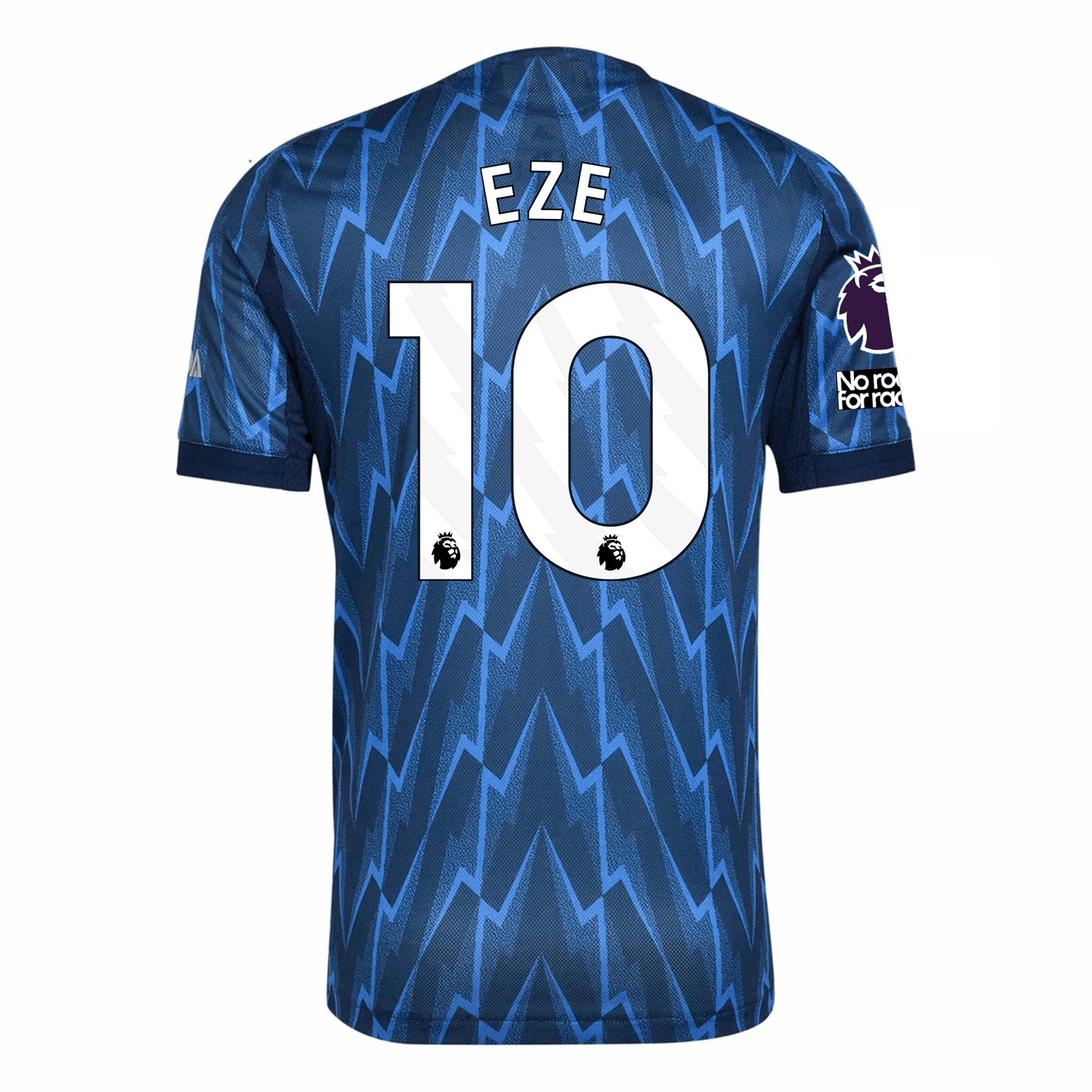 adidas Arsenal Authentic Eberechi Eze Away Jersey w/ EPL + No Room For Racism 25/26 (Indigo/Silver) | SoccerWearhouse