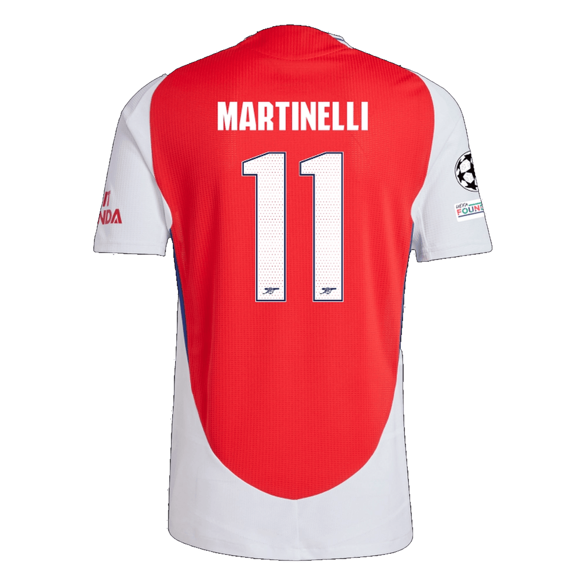 adidas Arsenal Authentic Gabriel Martinelli Home Jersey w/ Champions League Patches 24/25 (Better Scarlet/White) | SoccerWearhouse