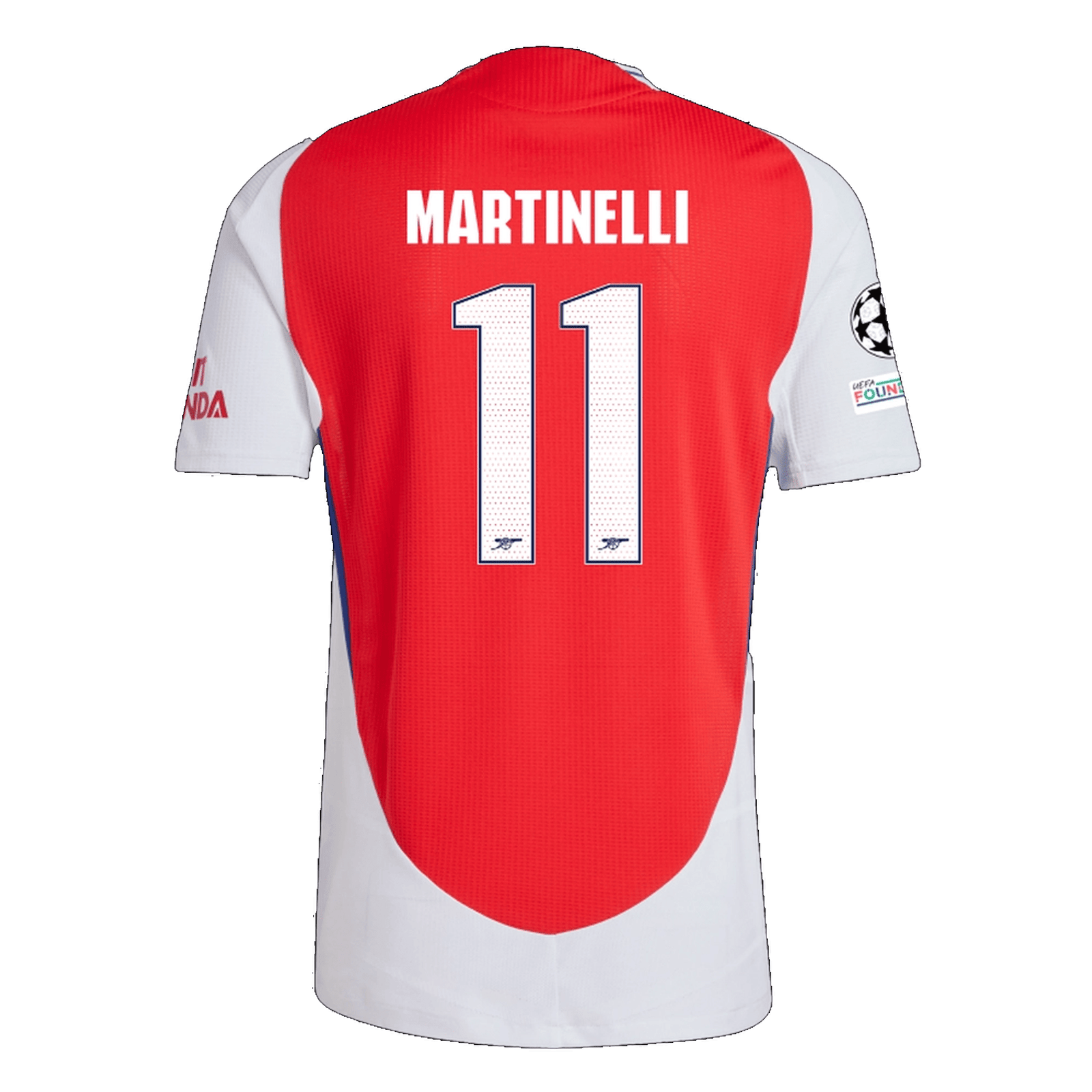 adidas Arsenal Authentic Gabriel Martinelli Home Jersey w/ Champions League Patches 24/25 (Better Scarlet/White) | SoccerWearhouse