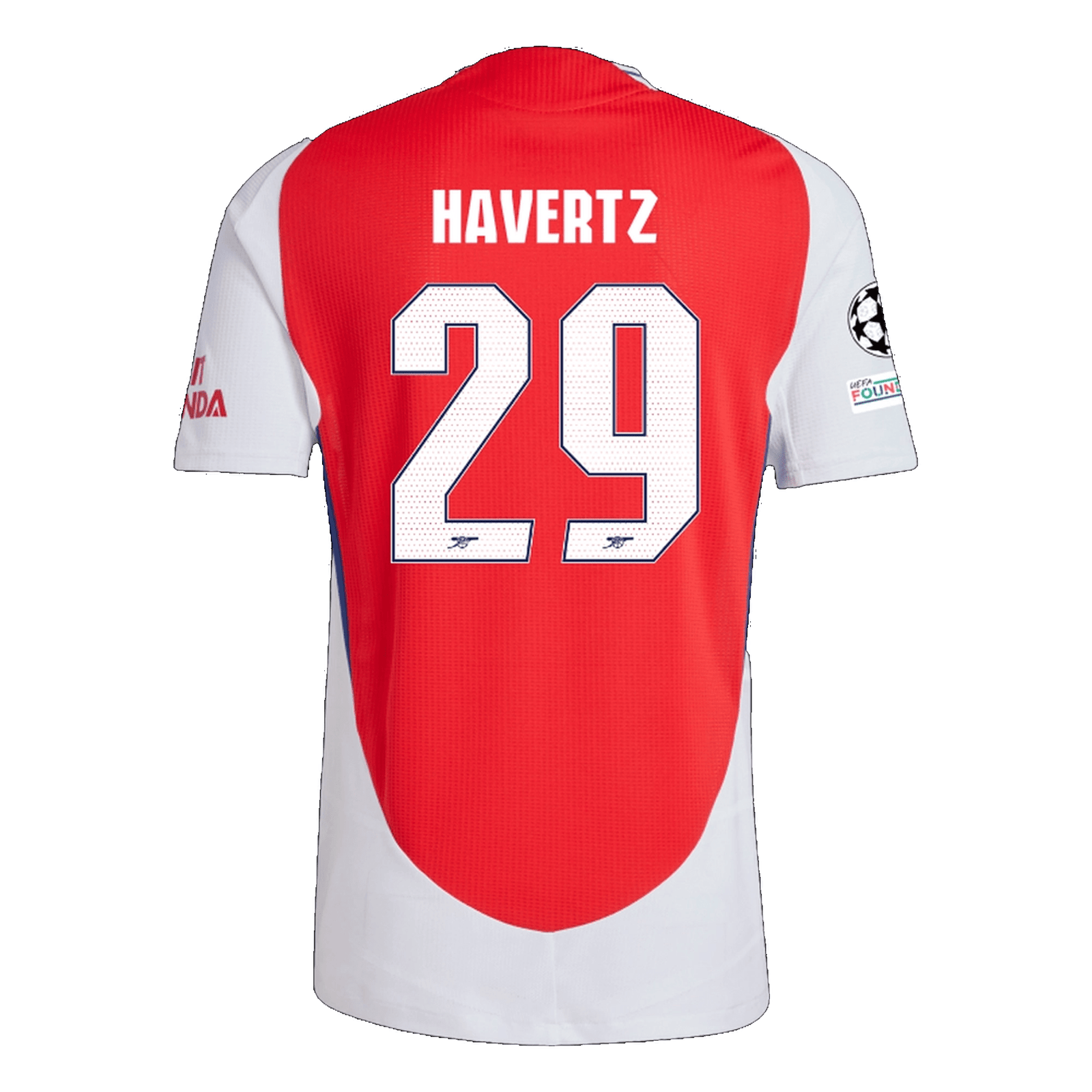 adidas Arsenal Authentic Kai Havertz Home Jersey w/ Champions League Patches 24/25 (Better Scarlet/White) | SoccerWearhouse